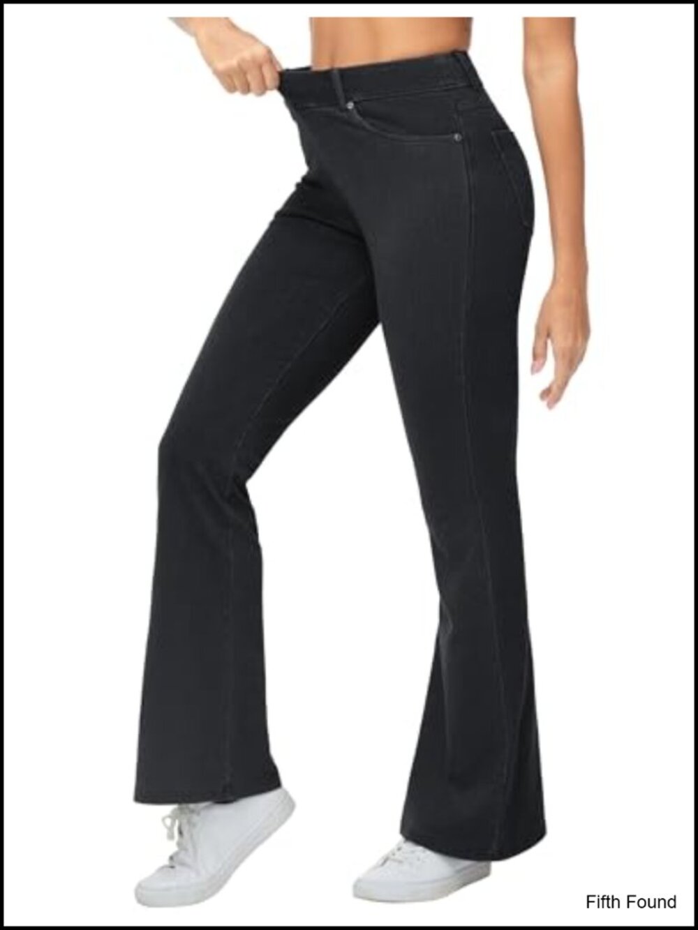Women's Pull On Flare Jeggings Stretchy Bell Bottom Jeans High Rise